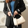 thumbnail image 4 of Bolsos tipo hobo para mujer, bolsos de hombro, bolso bandolera retro de PU con 2 tipos de correas para el hombro, bolso de mano, 4 of 8