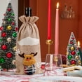 thumbnail image 5 of Wzzjkit Christmas Wine Bag - Fabric Wine Gift Bag with Drawstring - Bottle Bag Reusable Christmas Bottle Bag - Wine Bags Holiday Party Decoration, 5 of 7