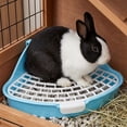 thumbnail image 5 of Voglyf Large Rabbit Litter Box Small Animal Cage Toilet, Pet Potty Bunny Corner Litter Box Trainer Bigger Pan Fan Shape Litter Boxes for Adult Ferret Guinea Pigs Chinchilla Galesaur (Blue), 5 of 5