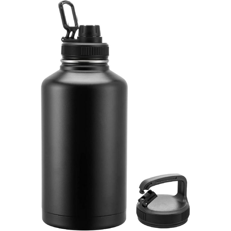 Insulated Water Bottle with Straw - 64oz Stainless Steel Water Bottles with  Paracord Handle, 1/2 Gallon Big Water Jug Vacuum Insulated Waterbottle
