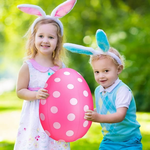 Huevos de Pascua inflables | Decoraciones para exteriores para fiestas de Pascua | Huevos de plástico grandes de 60 cm para decoración de jardín