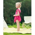 thumbnail image 4 of Aridak Girls Ballet Dance Dress Toddler Leotards Ruffle Sleeve Shiny Ballet Tutu Skirt Rose Pink 2-9T, 4 of 6