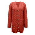 thumbnail image 4 of Patlollav Womens Outerwear Cable Knit Long Cardigan Open Front Button Sweater, 4 of 6