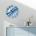 thumbnail image 4 of Chilfamy 10 Inch Wall Clock Marble Blue White Streaks Print Wall Hanging Decor Wall Art Decor 10x10in, 4 of 8