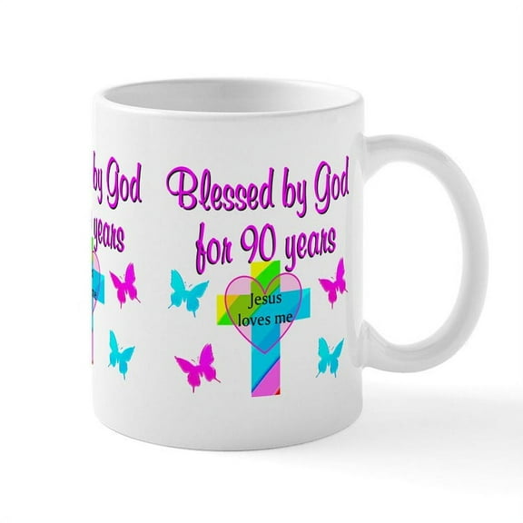 CafePress - CHRISTIAN 90TH Mug - 11 oz Ceramic Mug - Novelty Coffee Tea Cup