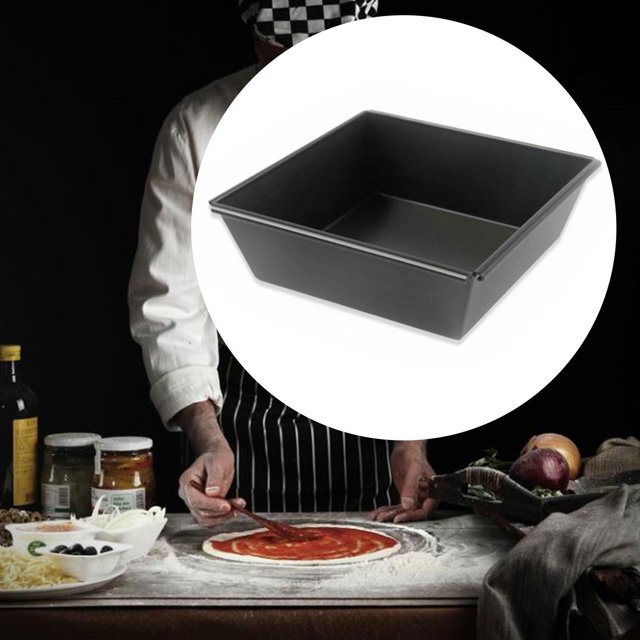 Bandeja rectangular para pizza, bandeja para hornear pan, resistente, multiusos, de aleación de aluminio, , para pizza, para usar en 10 pulgadas