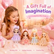 4 PCS 6 Inch Small Princess Girl Mini Dolls fit for 3+ Year Old Little Girls Gift