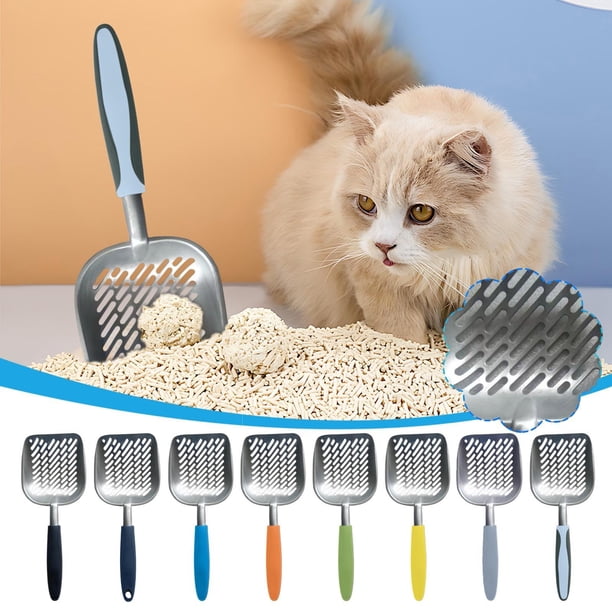 Pala para Arena de Gatos de Acero Inoxidable con Orificios Finos para Facilitar La Eliminación de Desechos.