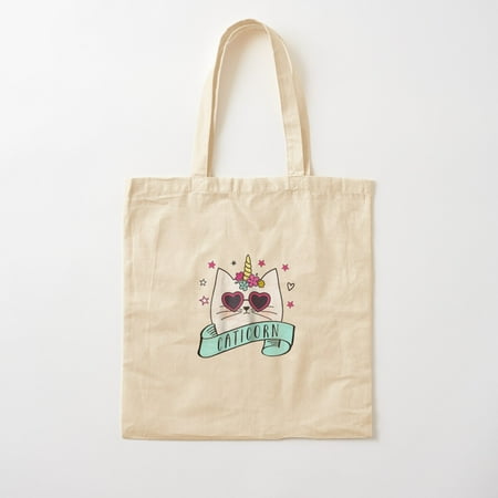 Caticorn Unicorn Cat Cute Funny Kawaii Animal T Shirt Cotton Tote Bag Canvas Tote Bag  Family Gift For Mother  Her
