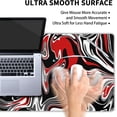 thumbnail image 4 of Black Red Swirl Gaming Mouse Pad XXL Gray Marble Grey Fluid Design Extended Large Mat Mousepad Desk Pad Non-Slip Rubber Base Stitched Edge Keyboard Pad Playmat for Computer,35.4×15.7 Inch, 4 of 6