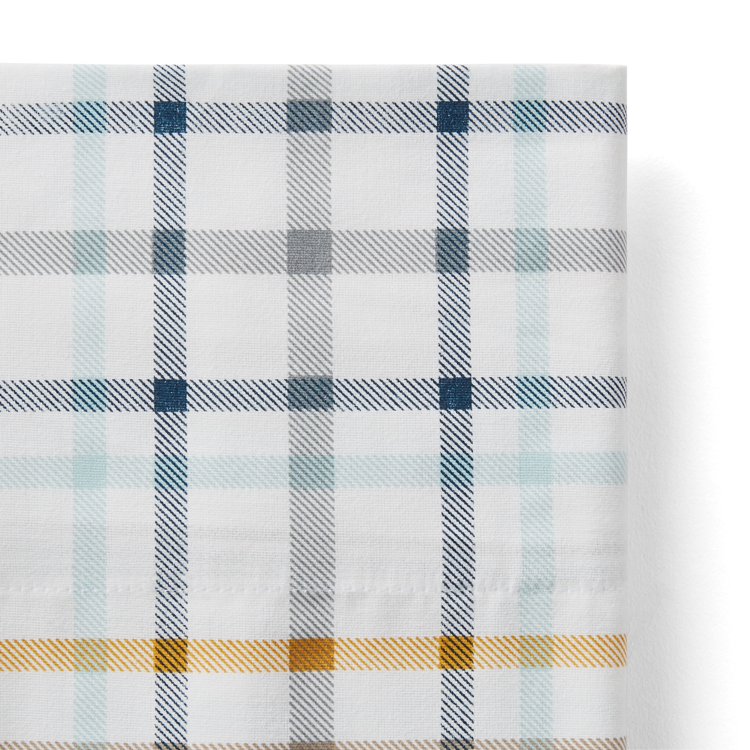 Mainstays 2-Piece 300 Thread Count Plaid CVC Pillowcase Set, King Size, All Ages
