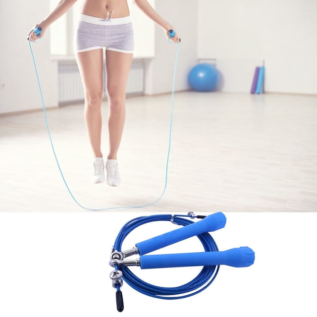 Speed Skipping Wire Rope Indoor Outdoor Jumping Rope Weight rope jumping wire rope Loss Exercise Home Gym Workout Tool, Blue