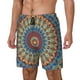 thumbnail image 1 of Balery Round Mandala Bañador para hombre, shorts de playa de secado rápido con entrepierna y forro de compresión-Small, 1 of 6