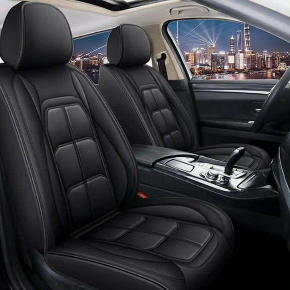 WRWolf Full Set Seat Cover Fit for chevy Colorado 2015-2026 Faux Leather Car Seat Protector Compatible Airbag Vehicle Cushion Covers Waterproof Carseat Seat Full Set 5 Seats (Black)