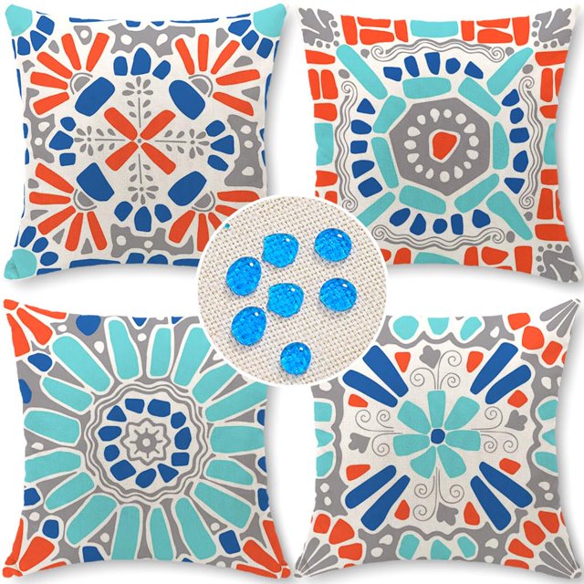 Juego de 4 fundas de almohada para exteriores Cirzone, 45 x 45 cm, impermeables