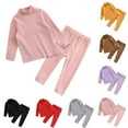 thumbnail image 4 of Mercatoo Turtleneck Thermal Underwear for Kids Boys Girls Long Warm Fleece Lined Athletic Base Layer Tops Legging Pant Set, 4 of 4