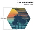 thumbnail image 2 of Honeii Palm Trees print Leather Coaster Set of 4, ideal for safeguarding your furniture from drinks spills and effortless cleanup-Hexagon, 2 of 6