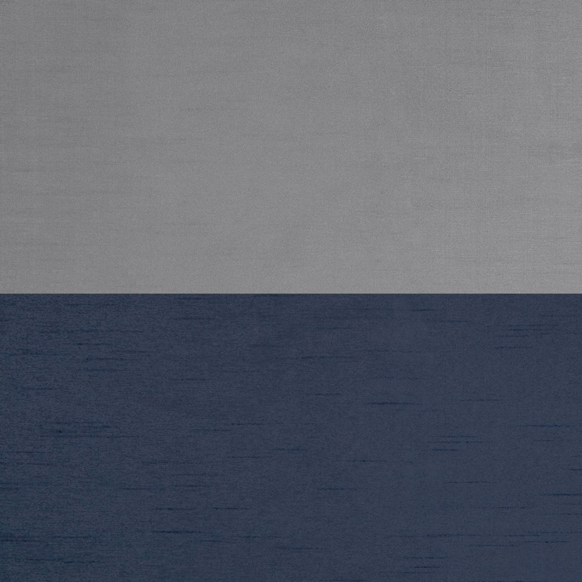 Exclusive Home Chateau Striped Faux Silk Grommet Top Curtain Panel Pair, 54"x96", Navy Grey