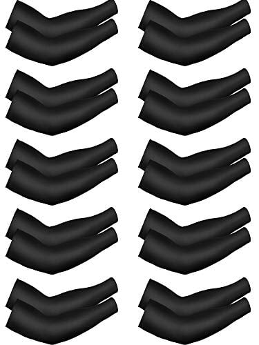 Boao 10 Pairs Cooling Sun Sleeves UV Protection Arm Sleeves Arm Cover Sleeve for Men Women