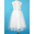 thumbnail image 6 of iEFiEL Girls Water-soluble Lace Flower Girl Dress Princess Pageant Wedding Bridesmaid Birthday Party Dress Ivory-A 12, 6 of 7