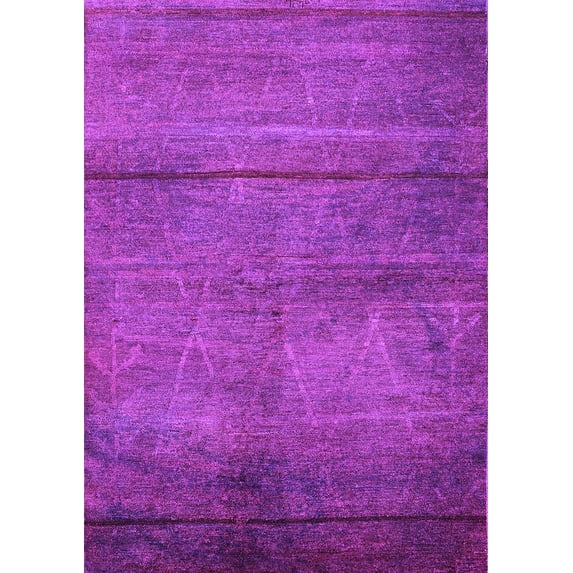 Ahgly Company Indoor Rectangle Oriental Purple Industrial Area Rugs, 8' x 12'