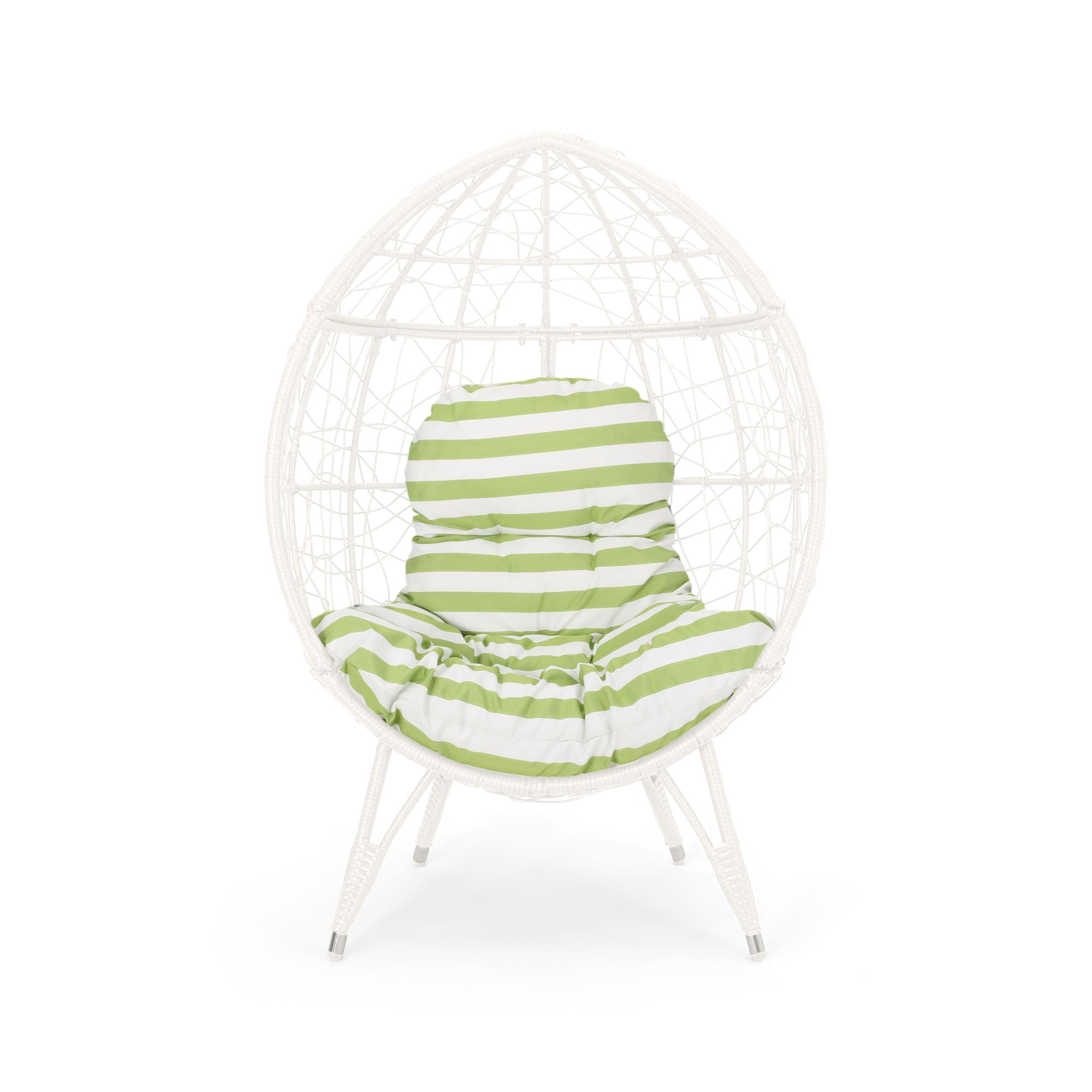 Gianni Wicker Teardrop Chair w/Outdoor Cushion by Christopher Knight