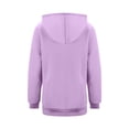thumbnail image 5 of WTOBBY Women's Zip Up Hoodie Oversized Sweatshirt Fall Fashion Casual Jacket Long Sleeve Pullover for Street Style Comfort Wear,Light Purple M, 5 of 5