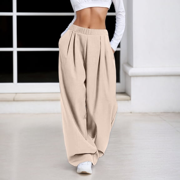 Womens Wide Leg Barrel Pants Elastic High Waisted Trousers Business Work Casual Palazzo Pants with Pockets