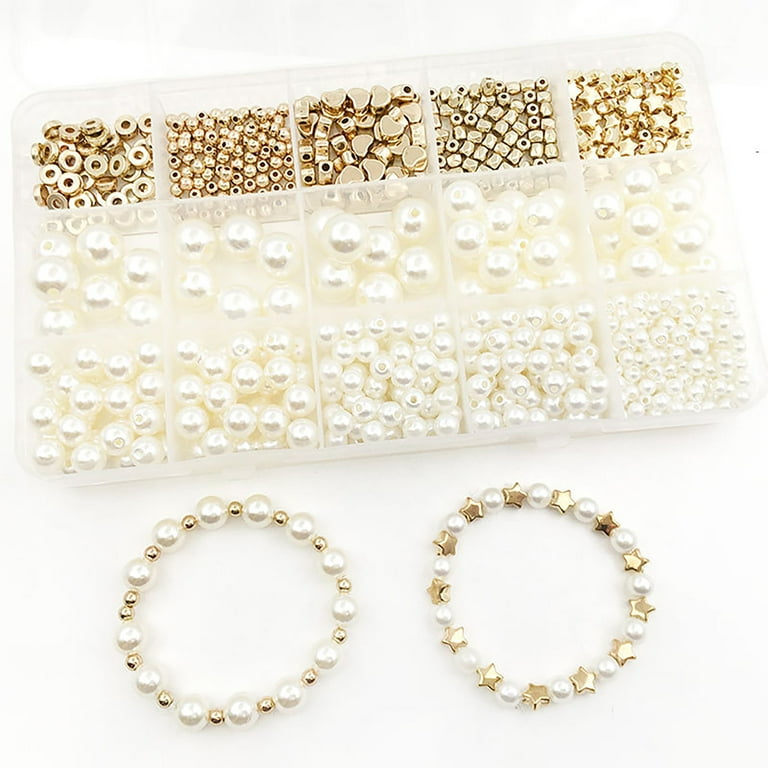 720 Pieces Beads Kit,15 Grids Spacer Beads Set,Round Beads Star