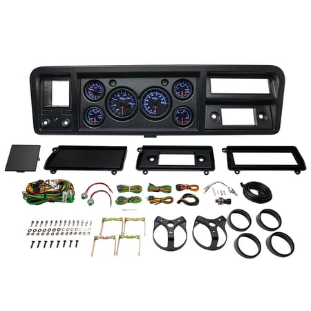 GlowShift | 1973-1979 6th Gen F-Series F-100 F-150 F-250 & F-350 Dentside Ford Dash Panel with Tinted 7 Color Series 6 Gauge Set