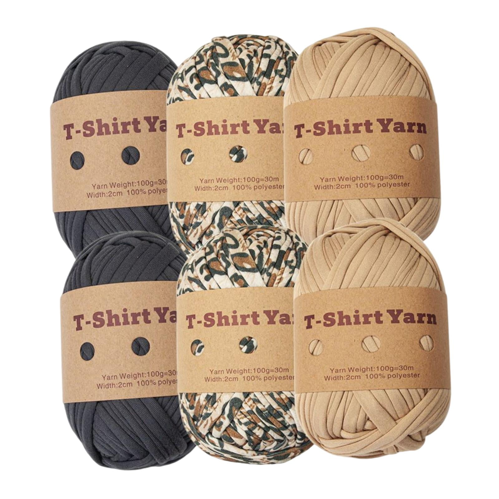 6Pcs Knitting Yarn T-shirt Yarn Chunky Yarn Spaghetti Yarn for Throw Blanket Craft , Set C