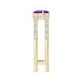 thumbnail image 3 of ANGARA Natural 0.33 Ct. Amethyst with Diamond Classic Stackable Ring in 14K Yellow Gold for Women (Ring Size: 11.5), 3 of 9