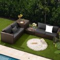 thumbnail image 1 of Costway 4PCS Patio Rattan Furniture Set Cushioned Loveseat Armrest Storage Box, 1 of 10