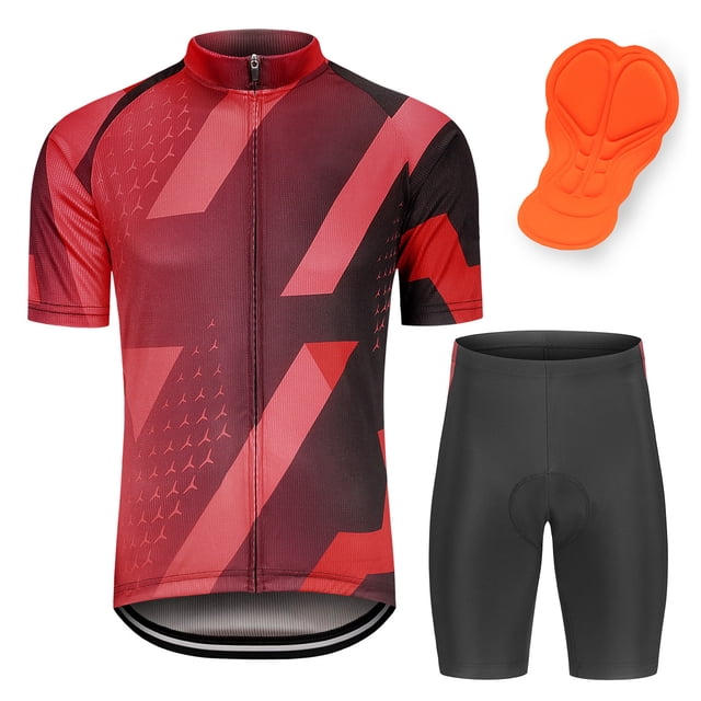 Conjunto De Ropa De Ciclismo Para Hombre, Transpirable, De Secado Rápido, Cómodo, Manga Corta Y Pantalones Cortos Acolchados