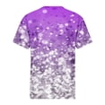 thumbnail image 4 of Tiqkatyck Womens Tops on Sale, Women's Fashion Glitter Short Sleeve Blouse Crew Neck Casual T Shirt Sparkly Tops for Women Sequin Tops for Women Purple M, 4 of 5