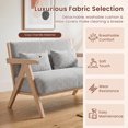 thumbnail image 4 of Costway Loveseat for Small Spaces - Soft Chenille Armchair with Throw Pillows, Gray, 4 of 10