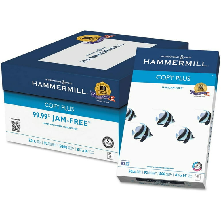 Hammermill White Copy and Printer Paper, 10 Reams/Carton