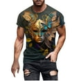 thumbnail image 2 of Xixinqiwan Men Tops Mardi Gras Mask Beads Shirts,Men's Tuesday Shirt Funny Mask Graphic Tee for New Orleans Carnival Party, 2 of 3