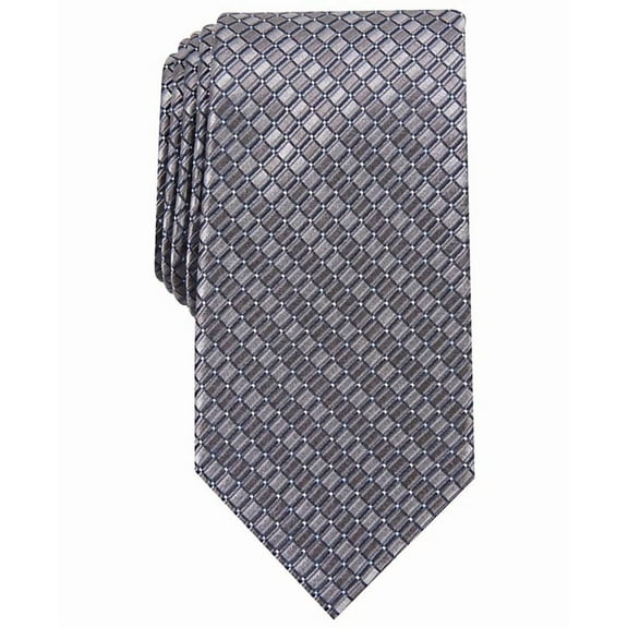 Perry Ellis GREY Men's Nascarella Grid Tie, US One Size