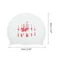 thumbnail image 4 of Unique Bargains Silicone Waterproof Cartoon Swim Cap 7.87"x9.45" 1 Pc White Red ["Flamingo"], 4 of 5