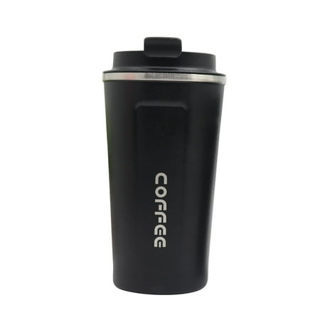 

Stainless Steel Double-layer Cups Portable Thermal Cup Insulated Bottle Cup Water Cups Anti-scald Coffee Mug (Black 500ML)