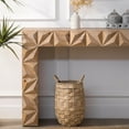 thumbnail image 6 of Modern Geometric Wooden Console Table – Natural Wood Finish with Handcrafted 3D Design, 6 of 10