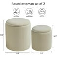 thumbnail image 3 of Round Set of 2 Ottoman with Storage-Upholstered Velvet Vanity Stool for MakeupMultifunctional Ottomans Coffee Table Padded Seat Foot Rest for Living Room&Bedroom(White), 3 of 6