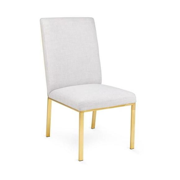 Home Gear Lot de 2 chaises de salle à manger à dossier hexagonal avec cadre doré