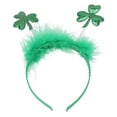 thumbnail image 4 of Diadema de plástico liviana para peinados de bricolaje para mujeres Banda para el cabello con plumas de trébol verde, 4 of 8
