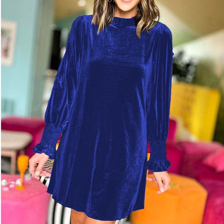 Womens Velvet Tunic Mini Dress Fall Fashion Lantern Long Sleeve Shirt Dress Crewneck Casual Loose Fit Pullover Dress - Walmart.com Womens Velvet Tunic Mini Dress Fall Fashion Lantern Long Sleeve Shirt Dress Crewneck Casual Loose Fit Pullover Dress - Walmart.com