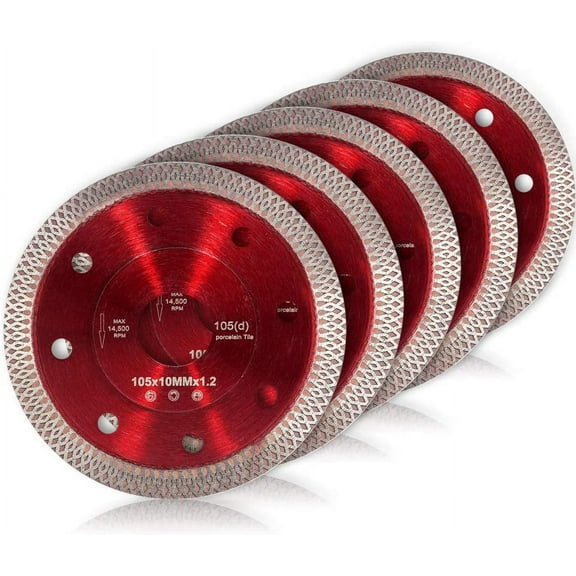 Handdo 5Pcs 4 Cutting Disc Wheels Diamond Saw Blade Super Thin Dry Wet Diamond Porcelain Saw Ceramic Blades for Cutting Tile Porcelain Granite Marbles