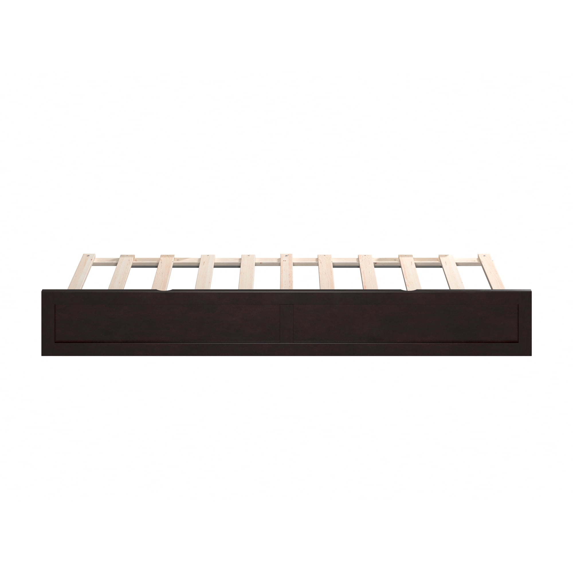 AFI Twin Roll Out Wood Trundle Bed Frame with Wooden Slat Supports, Espresso