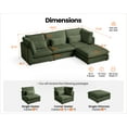 thumbnail image 6 of CHIC HOUSE Oversized Modular Sofa,Extra Deep Cloud Corduroy Sectional Couch with Ottoman Chaise,FSC Certified Fluffy Chenille 3 Seater Sofa for Living Room,Villa, 6 of 9