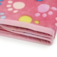 thumbnail image 5 of LUXMO PREMIUM Pet Blankets Small Soft Warm Coral Velvet Blanket for Dogs & Cats, Paw Print, 5 of 6